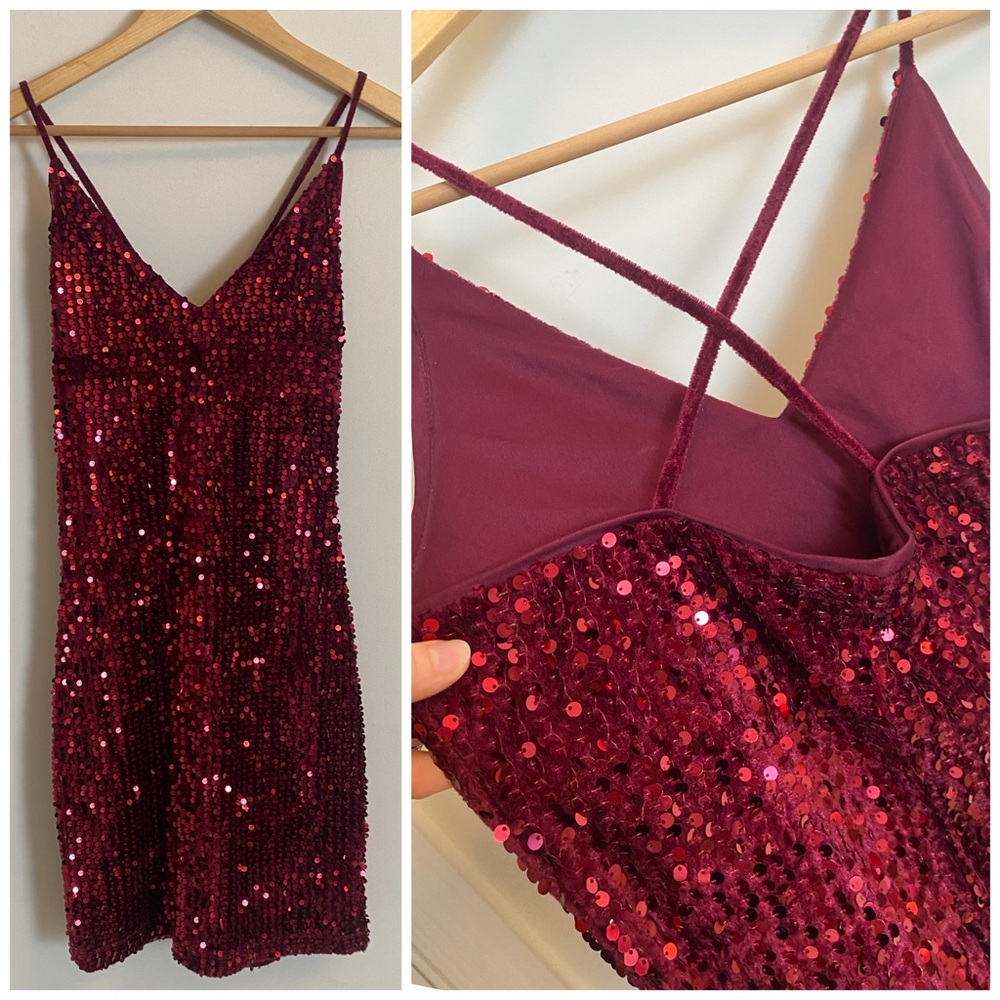 Burgundy Sequin Dress SIZE 7